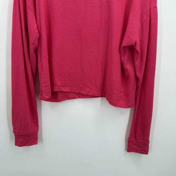 Fornia Shirt Womens Large Pink Long Sleeve Drop Shoulder Boxy Relaxed Fit SOFT - Picture 3 of 8
